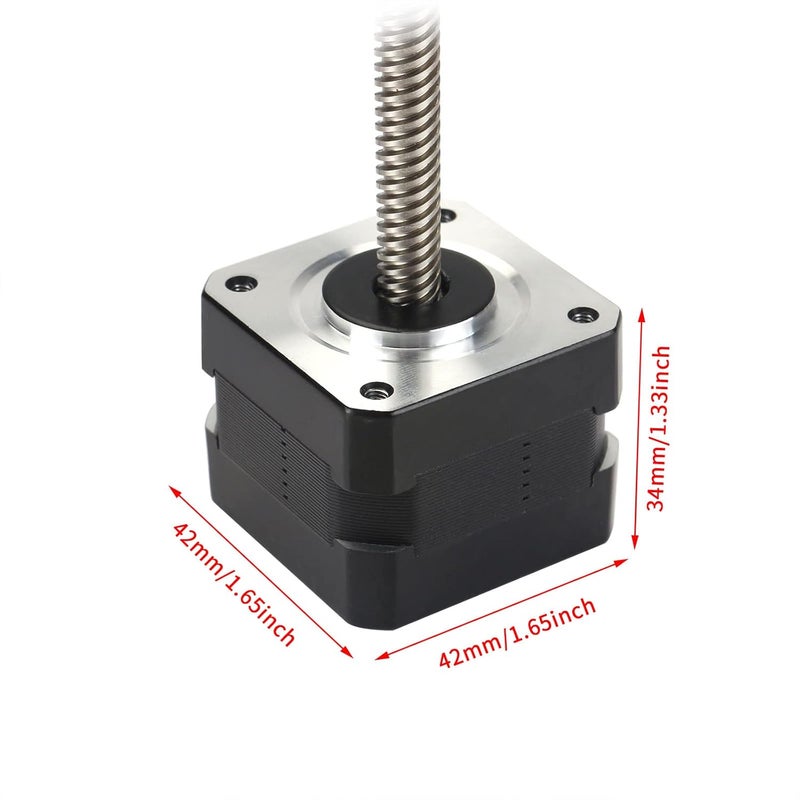 FYSETC Prus MK3S+ Z Motor 2-Pack Nema 17 Stepper Motor 42-34 with Integrated 320mm/12.59inch T8 Lead Screw and Wire 250mm + 550mm, 1A 2Phase 1.8° Compatible with Prus I3 MK3S Z Axis 3D Printer Part - Image 2